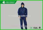 Oil - resistant Blue Disposable Scrub Suits With Hood And Boots