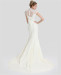 ALBIZIA Fashion Ivory High-neck Appliques Lace Mermaid Sweep Brush wedding Dresses