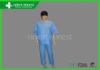 Waterproof Disposable Scrub Suit / 2 Piece Scrub Top And Pant Set In Blue