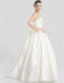 ALBIZIA New Beaded Ivory Satin Strapless Floor Length Appliques Ball Gown Wedding Dresses