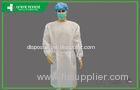 Breathable PP Nonwoven White Medical Disposable Surgical Gowns With Knitted Cuffs