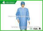 Durable Hospital Blood - Proof Medical Disposable Lab Coat In Sms Blue