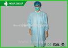 Waterproof Ppe Working Disposable Lab Coat Jackets With Knitted Collar