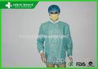 PP / SMS / Microporous Disposable Lab Coat / Gowns With Knitted Collar