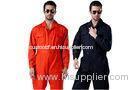 Orange / Black Factory Worker Uniform For Men 65% polyester 35% Cotton