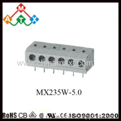 screwless terminal block vertical pin header with push button