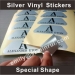 Metallic Matte Silver PET Vinyl Stickers With Customized Designs from Us