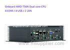 AMD T56N Dual Core CPU Industrial Embedded Computer VAG / HDMI Display Barebone Server