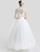 Ivory Tulle High Collar Floor Length Appliques Ball Gown Dresses