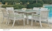 White color outdoor dining table chairs furniture supplier