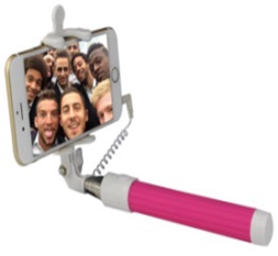 Selfie Stick with phone holder with cable