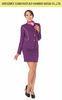 Purple Air Stewardess Uniform Skirt Suit Tailored Navy Blue Flight Attendant Dress