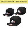 Black 100% Polyester / Cotton Fabric Baseball Caps With 3D Embroidery