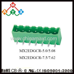 Horizontal Header 5.08mm close end male header PCB Pluggable Terminal Blocks Horizontal Plug Entry