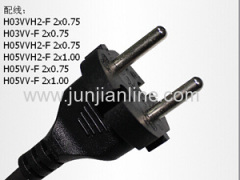 Europe VDE 7A/250v Standrad plug wire power plug cord