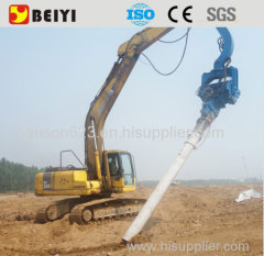 BEIYI pile driving machine hydraulic pile driver excavator mounted vibro pile hammer