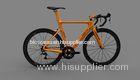 700C Wheel Custom Carbon Bike Frame Orange For Road Racing