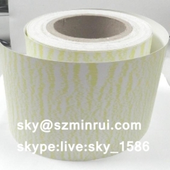 destructible adhesive label material/tamper evident material/water wave destructible label vinyl