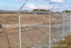 Chain Link Fence Post With top barbed wire arms