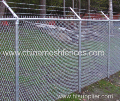 Chain Link Fence Post With top barbed wire arms