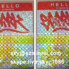 Anti-counterfeit My Name Is Graffiti Hologram Eggshell Stickers Printable Hologram Paper Sticker