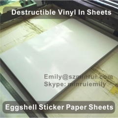 Factory Provide A4 Destructive Eggshell Sticker Papers Custom Breakable Ultra Destructible Vinyl Materials in A4 Sheets