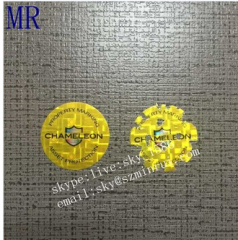 Various Design Tamper Evident Security 3D Hologram Sticker with Brittle Fragile Cover