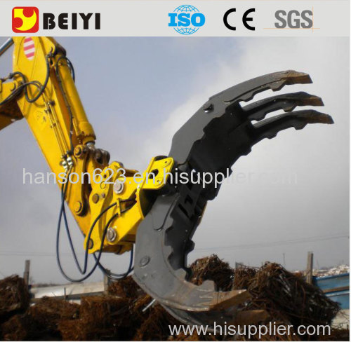 BEIYI hydraulic rotating grapple stone/log/block grab