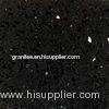OEM Crystal Black Polished artificial quartz stone slab tiles / vanity top