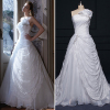 ALBIZIA White Beading Bow Pleated Strapless Lace A Line Brida Gown Organza Sweep/Brush Wedding Dresses
