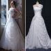 ALBIZIA White Beading Bow Pleated Strapless Lace A Line Organza Sweep/Brush Wedding Dresses