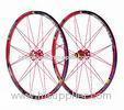 26" MTB Wheelset Gold / Red Bike Wheels With Aluminium Alloy Cassette