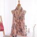 Simple and literary style all-match long cotton scarf with cashew flower pattern and fur edge