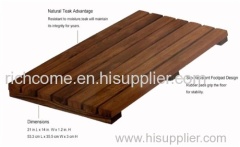 Anti-slip and Water proof Solid Teak Bathroom Mat