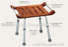 Solid Teak Spa Bench With Aluminum Legs