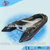 Big Black Motorized PVC Inflatable Boats Waterproof With Aluminum Bottom