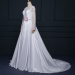 ALBIZIA Vintage White Scoop Lace Satin A Line Wedding Dresses