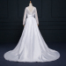 ALBIZIA Vintage White Scoop Lace Satin A Line Wedding Dresses