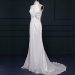 ALBIZIA Simple High Collar Beading Chiffon Beading Halter Sweep/Brush Wedding Mermaid Dresses