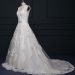 ALBIZIA Fashion Ivory Lace Tulle Keyhole Back A Line Court Train Wedding Dresses