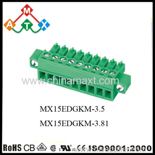 3.81mm 3.50mm 300V 8A Pluggable Terminal Blocks with two mounting hole Plug in Terminal Blocks connectors