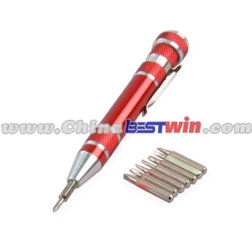 Aluminum Precision Pocket Pen Screwdriver set 8 in 1
