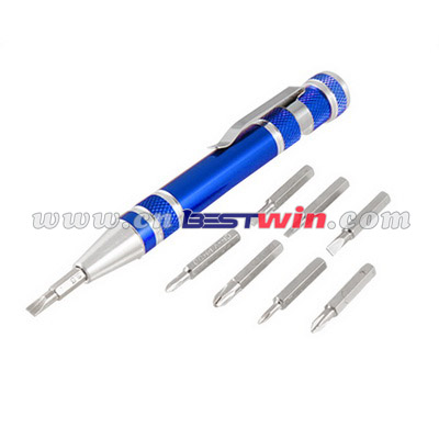 Aluminum Precision Pocket Pen Screwdriver set 8 in 1