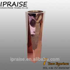 China hot sales of the tall slim metal vase for wedding decoration