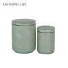 Green Cylinder Home Concrete Candle Holder Waterproof With Cement Lid