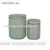 Green Cylinder Home Concrete Candle Holder Waterproof With Cement Lid
