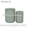 Green Cylinder Home Concrete Candle Holder Waterproof With Cement Lid