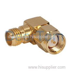 SMA Male to SMA Female Connector Adaptor Adapter RF Connector Coaxial Connector Right Angle Connector Golden Colour