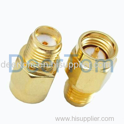 SMA Male to SMA Female Connector Adaptor Adapter RF Connector Coaxial Connector Straight Type Connector Golden Colour