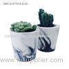 Tall Cylinder Concrete Plant Pots Custom Logo Marble Effect OEM / ODM